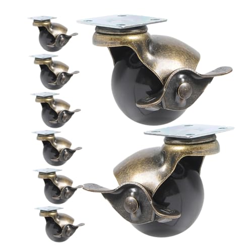 Cabilock 8 Stück Teiliges Antike Möbelrollen mit Bremse Kugelrollen Drehbar Geräuscharm Bodenschonend für Stuhl Sofa Schrank Arbeitsfläche Vielseitig Einsetzbar Cabilock 8 Stück Teiliges Antike Möbelrollen mit Bremse Kugelrollen Drehbar Geräuscharm Bodenschonend für Stuhl Sofa Schrank Arbeitsfläche Vielseitig Einsetzbar von Cabilock