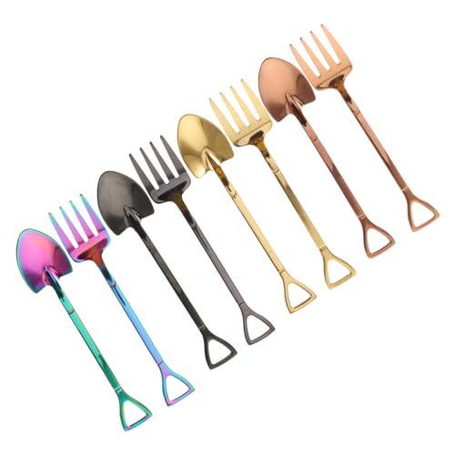 Cabilock 8 Stück Teiliges Dessertbesteck aus Kreative Löffel und Gabeln Gold Roségold Regenbogen und Schwarz Vielseitig für Eiscreme Kaffee und Obst Robust und Stilvoll Cabilock 8 Stück Teiliges Dessertbesteck aus Kreative Löffel und Gabeln Gold Roségold Regenbogen und Schwarz Vielseitig für Eiscreme Kaffee und Obst Robust und Stilvoll von Cabilock