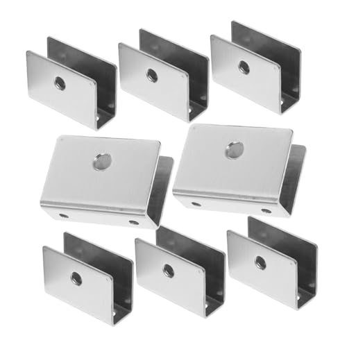 Cabilock 8 Stück Teiliges Edelstahl Glasklemmen Große Glashalterung für Glasregale und Spiegel Befestigung ohne Bohren Sicherer Halt für Bad und Werkstatt von Cabilock