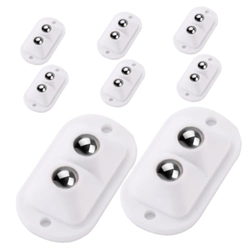 Cabilock 8 Stück Teiliges Selbstklebende Mini kugelrollen Langlebige Geräuscharme Lenkrollen für Aufbewahrungsboxen und Mülleimer Einfache Montage Weiß Robuste Haftkraft Vielseitig von Cabilock