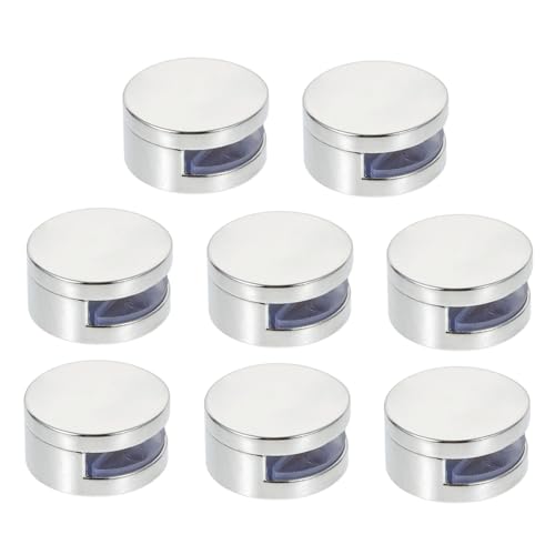 Cabilock 8 Stück Teiliges Spiegelhalter Robustem Material mit Schrauben Runde Spiegelklammern für Rahmenlose Spiegel Einfache Montage an Wänden Möbeln und Türen Langlebige Glasbefestigung von Cabilock