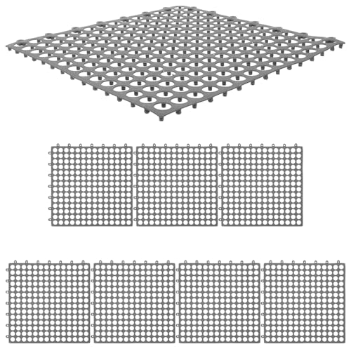 Cabilock 8 Stück Teppich Küchenkissenmatte Türmatte Poolmatte Ablassen rutschfeste Duschmatte Küchenbodenmatten Badematten Für Badezimmer Dusche Badematte wasserdichte Matten Plastik Grey von Cabilock
