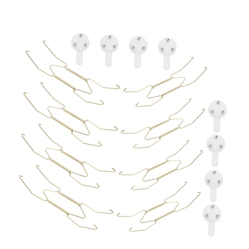 Cabilock 8 Stück Unsichtbare Metall Federhaken Tellerhalter Wandmontage Stabile Pan Hängeregal Küchenutensilien Halter Dekorativer Plattenaufhänger für Zuhause Büro und Geschäft von Cabilock