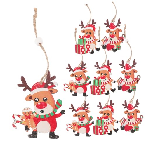 Cabilock 9 Stück Weihnachtsbaum Dekorationen Teiliges aus Farbiges Christbaum Ornament mit Seil für Weihnachtsfeier Tischdekoration von Cabilock