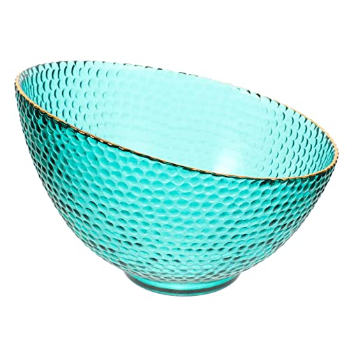 Cabilock Abgeschrägte Glasschale Salat Rührschüssel Golddekor Eckige Glasschalen Schlüsselschale Klare Eisbecher Obstschale Aus Glas Würzen Von Gerichten Eiscreme Lebensmittel Haushalt von Cabilock
