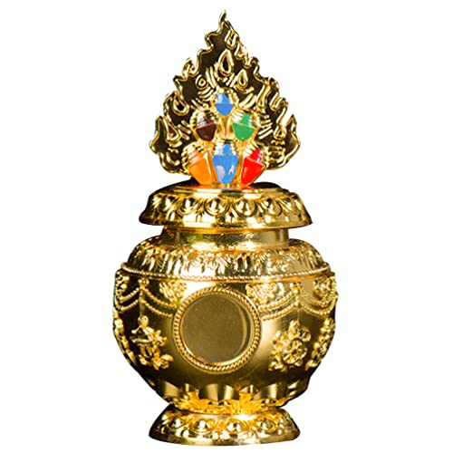 Cabilock Acht Verheißungsvolle Vasen Buddhistische Opferflasche Meditationsdekor Feng-Shui-Dekoration Buddhismus-verzierung Tibetischer Altar Altardekor Legierung Kleine Keramik Empfindlich von Cabilock