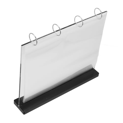 Cabilock Acryl Menühalter mit Holzsockel Doppelseitiger Tischaufsteller für Speisekarten Display Langlebiger Leichter und Pflegeleichter Acryl Holzrahmen für Restaurant Einzelhandel von Cabilock