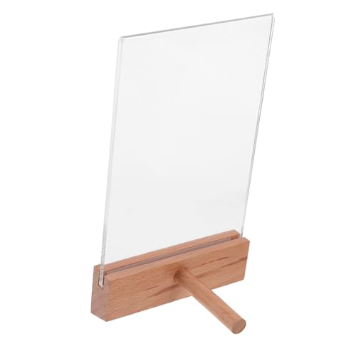 Cabilock Acryl Urkundenhalter mit Stabiler Buchenholz Basis Transparenter Desktop Display Ständer für Zertifikate Vielseitiger Fotokartenhalter für Büro und Gastronomie von Cabilock