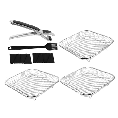 Cabilock Air Fryer Rack Teiliges Stapelbares Set mit Ölablauf Fußschutz und Klammer für Dampfgarer Dörrgerät Rostfrei Platzsparend Spülmaschinengeeignet Cabilock Air Fryer Rack Teiliges Stapelbares Set mit Ölablauf Fußschutz und Klammer für Dampfgarer Dörrgerät Rostfrei Platzsparend Spülmaschinengeeignet von Cabilock