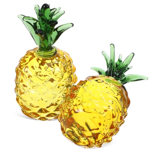 Cabilock Ananas-Dekor Aus Bergkristall-Quarz Handgefertigte Obstfigur Realistische Ananas-Dekoration Für Zuhause Büro Und Feierlichkeiten 8.2 cm von Cabilock