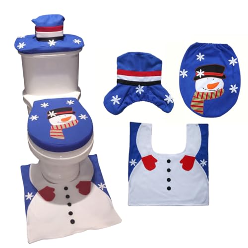 Cabilock Badezimmermatte 3-teiliges Set Weihnachts-wc-vorleger Toilettenmatte Nicht-bodenmatte Schneemann-Hut-Design Leicht Zu Waschen Cabilock Badezimmermatte 3-teiliges Set Weihnachts-wc-vorleger Toilettenmatte Nicht-bodenmatte Schneemann-Hut-Design Leicht Zu Waschen von Cabilock