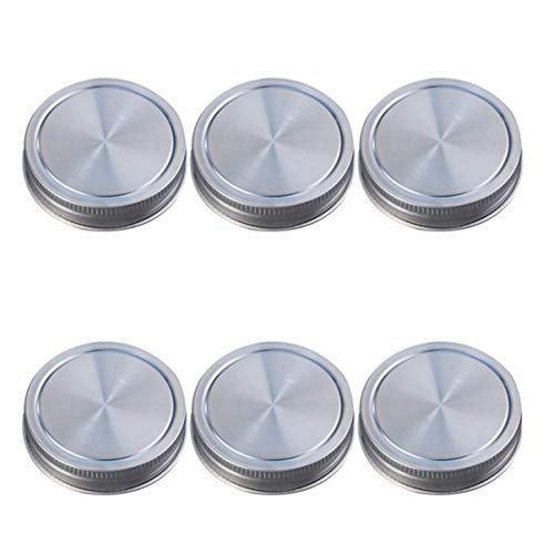 Cabilock Ball Mason Jar Deckel Wide Mouth Einmachglas Deckel Regelmäßig Mund Und Sichere Wiederverwendbare Dichtung Edelstahldeckel mit Silikonringpads 7-TLG Deckel Jar Lids von Cabilock