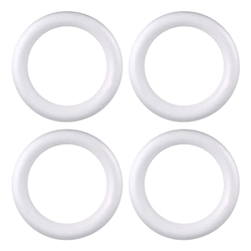 Cabilock 4 Stück Ring Styropor Kranz Styroporkugeln Kranz Rohling Styropor 30cm 40cm - - Formulare Kranzkreiskreis Valentinstag Ostern Deko Styroporkegel Schaum Modell Weiß Jesus Kind von Cabilock