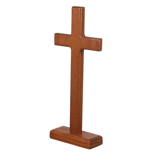 Cabilock Beechwood Cross Stehend Holzkreuz aus mit Glatter Oberfläche Langlebige Handpolierte Buche für Christliche Wohn und Gebetsdekoration von Cabilock