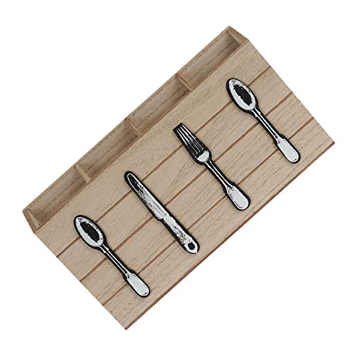 Cabilock Holz Besteckhalter Fächer Organizer Für Küchenutensilien Aufbewahrungsbox Für Besteck Löffel Gabeln Essstäbchen von Cabilock