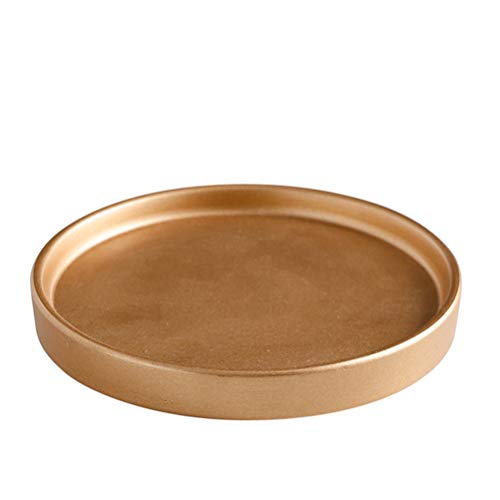 Cabilock Blumentopfuntersetzer Goldene Pflanzentassen Blumentopf Tropftabletts für Innenpflanzen im Freien Garten Untertassen Pflanzentopf Untertassen Schalen 11. 5Xm Blumenkübel Untersetzer von Cabilock