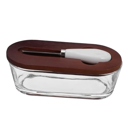 Cabilock Butterdose Butterbehälter für die Theke Käsebehälter Buttergericht mit Messer Butterhalter mit Deckel Buttergericht mit Deckel und Messer Butterspeicherbehälter Glas Kaffee Cabilock Butterdose Butterbehälter für die Theke Käsebehälter Buttergericht mit Messer Butterhalter mit Deckel Buttergericht mit Deckel und Messer Butterspeicherbehälter Glas Kaffee von Cabilock