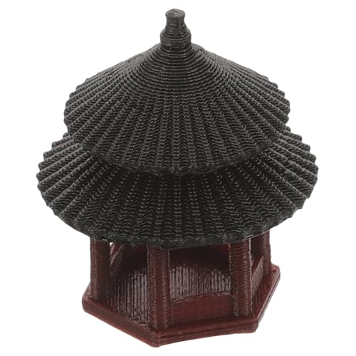 Cabilock Chinesischer Pavillon Dekoration Aquarium Bonsai Landschaft Ornament Detaillierte Harzfigur Robust und Pflegeleicht Geeignet für Zen Tisch Garten und Fischbecken Stilvolles von Cabilock