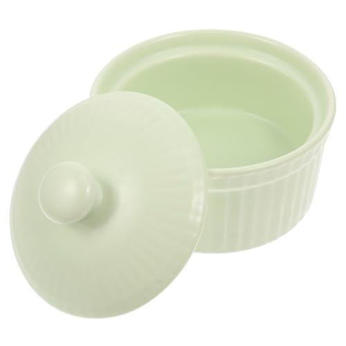 Cabilock Cupcake Pudding Förmchen mit Deckel Porzellan Backförmchen Muffin Muffinförmchen Backform Keramik Auflaufförmchen Pastetenform Saucenschalen Soufflé Schälchen für Creme Brulee Formen Schalen von Cabilock