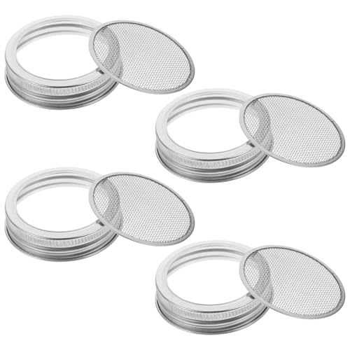 Cabilock Deckel Für Sprossengläser Aus Edelstahl 4 Stück Siebsieb Breite Öffnung Für Einmachgläser Deckel Für Den Anbau Von Bohnen Luzerne Salatsprossen Und Brokkoli 7 Cm von Cabilock