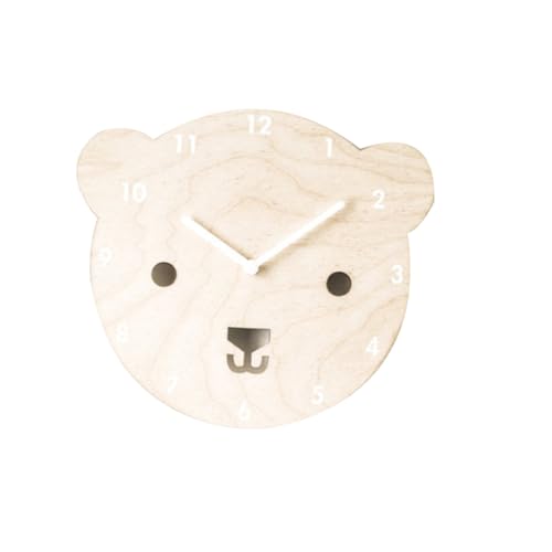 Cabilock Dekorative Wanduhr Schlafzimmer Wandbehang Uhr Cartoon Bär Form Uhr Stumm Uhr Für Tier Form Uhr Holz von Cabilock