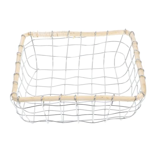 Cabilock Dekorativer Aufbewahrungskorb aus Metall Stabiles Quadratisches Design Vielseitiger Obst Gemüsekorb für Theke und Esstisch Eleganter Kleiner Korb für Zuhause von Cabilock