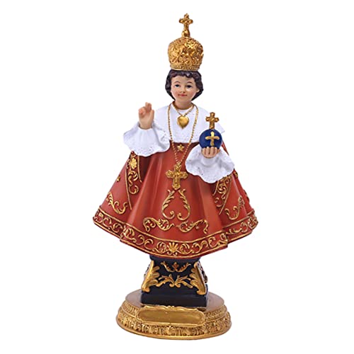 Cabilock Desktop-Dekor Jesus-Ornament Statue des Jesuskindes Von Prag Göttliches Jesuskind Katholisch Kind Der Prager Figur Jesuskind Figur Esszimmer Fräulein Harz Zubehör Schreibtisch von Cabilock