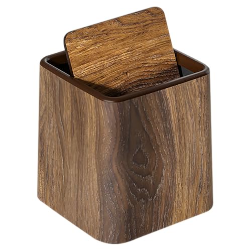 Cabilock Retro Mülleimer Mit Deckel Im Holzlook Kompakter Kunststoff-papierkorb Für Küche Bad Und Büro Geruchsneutralisierend Leicht Zu Reinigen Cabilock Retro Mülleimer Mit Deckel Im Holzlook Kompakter Kunststoff-papierkorb Für Küche Bad Und Büro Geruchsneutralisierend Leicht Zu Reinigen von Cabilock