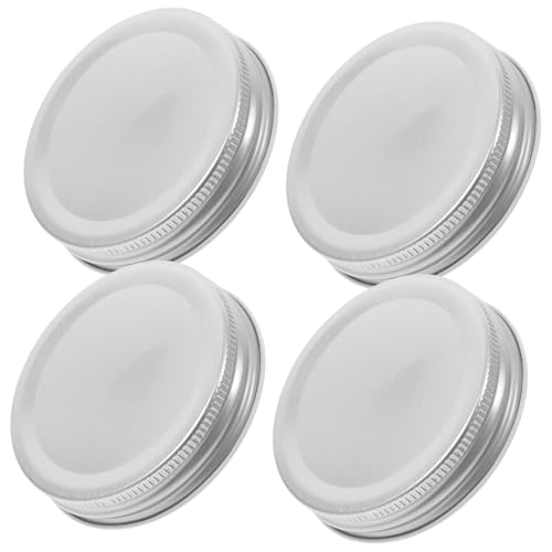 Cabilock 4Stücke Metall Dichtungsdeckel für Einmachgläser Rostfreie und Auslaufsichere Tin Lids für Weithals-glasbehälter für Vorratslagerung und Schutz vor Sonnenlicht von Cabilock