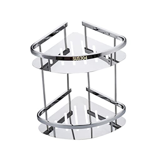 Cabilock Doppelschichtiges Eckregal Wandmontiertes Dreieckregal für Badezimmer Minimalistisches Design Platzsparend und Wasserabweisend von Cabilock