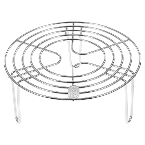 Cabilock Dünsteinsatz Rack Dampfgarer Einsatz Topf Metall-untersetzer Küchen-Dampfgitterständer Edelstahl-Backkühlung Dampf-Grillrost Schnellkochtopf (16X7cm) Dampfgarer Regal Dampfgareinsatz von Cabilock