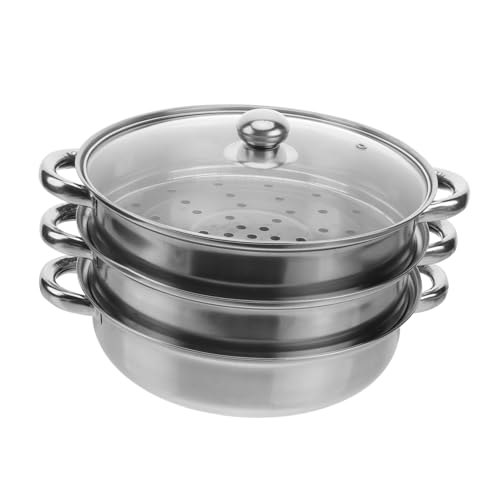 Cabilock Edelstahl Dampftopf Lagigem Boden Energiesparender Multifunktions dämpfer für Suppen und Gemüse Hitzeverteilend Rostfrei mit Verstärktem Griff Geeignet für Herdarten Cabilock Edelstahl Dampftopf Lagigem Boden Energiesparender Multifunktions dämpfer für Suppen und Gemüse Hitzeverteilend Rostfrei mit Verstärktem Griff Geeignet für Herdarten von Cabilock