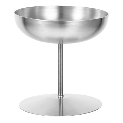 Cabilock Edelstahl-Eisbecher Mit Fuß Snack-Joghurt-Puddingbecher Metall-Dessert-Servierschalen Soßenschalen Salat Obstbecher Lebensmittelbehälter Silber von Cabilock