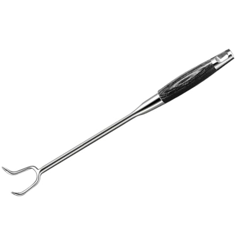 Cabilock Edelstahl Fleischhaken mit Holzgriff Robuster Grillflipper Meat Hook für Bbq Fleisch Aufhängen Metzger Küche von Cabilock