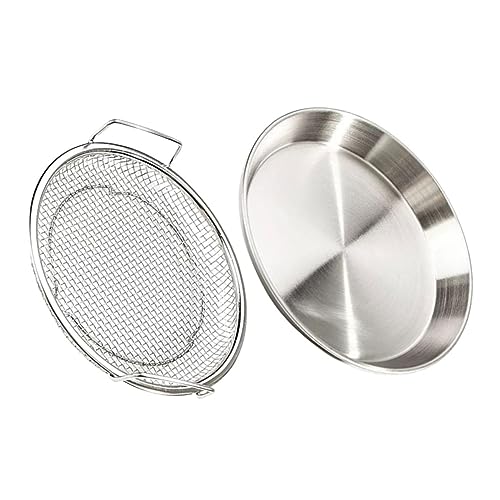 Cabilock Edelstahl Frittier Abtropfnetz mit Griffen Doppeltes Ohr Design Vielseitige Servierplatte für Frittierte Snacks und Grillgerichte Hitzebeständig und Spülmaschinenfest von Cabilock