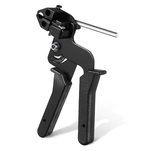 Cabilock Edelstahl Kabelbinderzange Multifunktionales Metall Spannwerkzeug Ergonomisch Sicher Für Industrie Gewerbe Haushalt Zum Fixieren Und Schneiden Von Kabelbindern von Cabilock