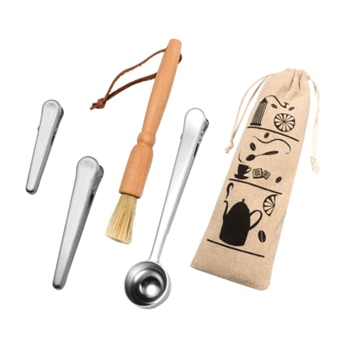 Cabilock Edelstahl Kaffeelöffel mit Reinigungsbürste und Starken Clip Verschluss Multifunktional für Kaffee Tee Zucker Inkl Praktischem Stoffbeutel für Frische Aufbewahrung Cabilock Edelstahl Kaffeelöffel mit Reinigungsbürste und Starken Clip Verschluss Multifunktional für Kaffee Tee Zucker Inkl Praktischem Stoffbeutel für Frische Aufbewahrung von Cabilock