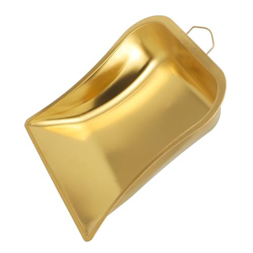 Cabilock Edelstahl Kehrblech mit Griff Tragbare Haushaltsreinigungsschaufel Multifunktionale Müllschaufel für Küche und Desktop Langlebig und Praktisch Goldfarben mit Ring von Cabilock