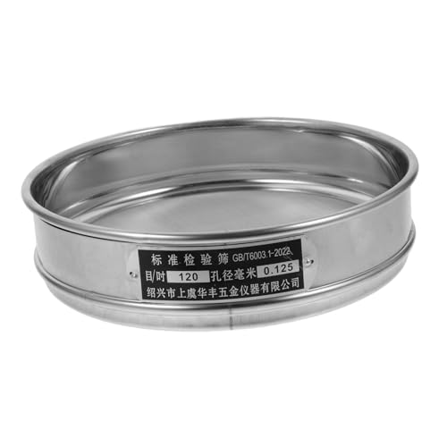 Cabilock Edelstahl Laborsieb Standard Doppellagig Mehlsieb mit Netz Langlebig Abnehmbar Vielseitig für Labor Proben Gartenerde Mehlsieb Bodenanalyse Siebset von Cabilock