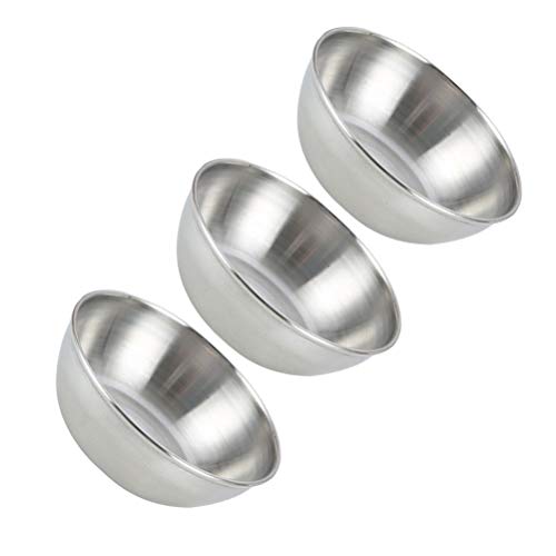Cabilock Edelstahl Schälchen Mini Dipschalen Metall Runde Servierschalen Saucenschälchen Gewürzschale Snack Schälchen Vorspeisenteller Obstbehälter für Sojasauce Dip Silber 3 Stück von Cabilock