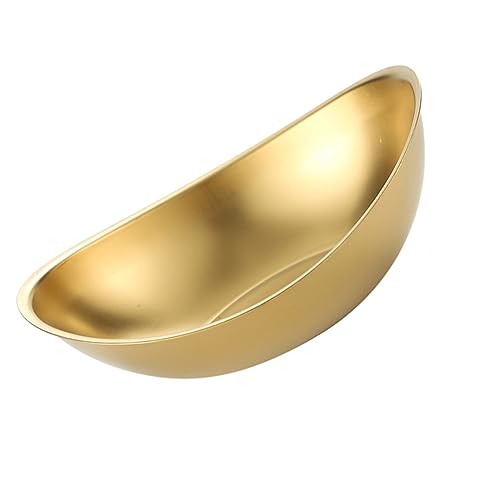 Cabilock Edelstahl Schalen Chinesische Fengshui Barren Form Nudelschale Suppenschale Servierschale Rührschüssel Salatschüssel Servierschüssel Reis Schüssel Küchenschüssel Familie Geschirr Golden von Cabilock