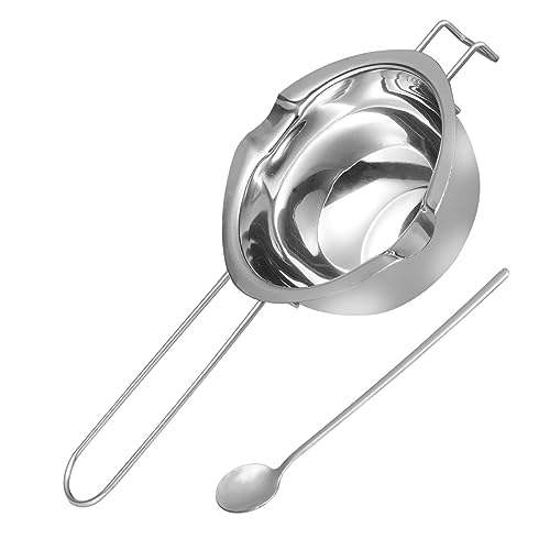 Cabilock Edelstahl Schmelztopf mit Langem Griff Wasserbad Schmelzschale für Schokolade Butter Käse Wachs Küchenhelfer zum Selbermachen von Kerzen und Schokoladenfondue von Cabilock
