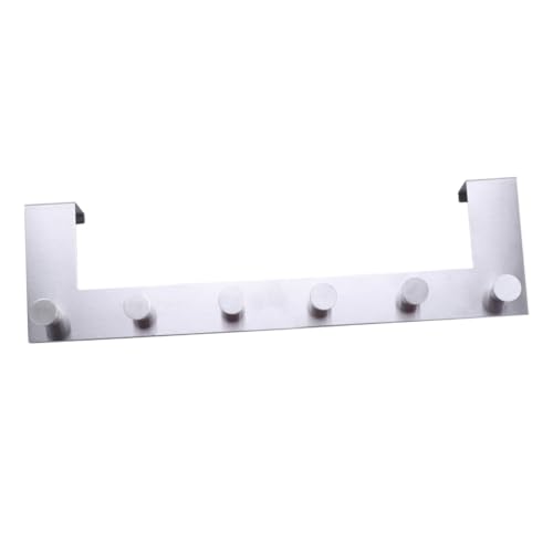 Cabilock Edelstahl Türhakenleiste mit Haken Verstellbar Kratzfrei und Stark zum Einhängen über Türrahmen für Kleidung Taschen Handtücher Einfache Montage ohne Schäden von Cabilock