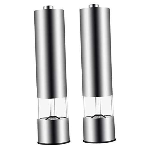 Cabilock Elektronische Pfeffermühle Salz 2pcs Edelstahl Pfeffermühle Keramik Mahlkern Silber von Cabilock