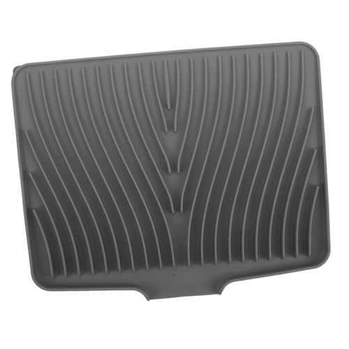 Cabilock Entwässerungsmatte Arbeitsplatte Trocknungsmatte Auslaufmatte Flexible Schüsselmatte Abtropfmatte Geschirrunterlage aus Silikon Gegenmatte aus Silikon Barmatte Kieselgel Grau von Cabilock