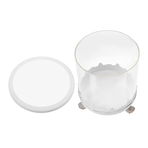 Cabilock Ewiger Blumenschmuck Glasglocke mit Metallfuß Kleine Transparente Glaskuppel für Tischdeko und DIY Mikro-landschaften Langlebige Stilvolle Wohnraumdekoration von Cabilock