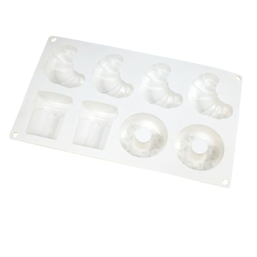 Cabilock Fach Mini Silikon Dessertform für DIY Kuchen Pralinen Gießform Antihaft Backform für Schokolade Süßigkeiten Fondant Kuchen Dekoration Weiß von Cabilock