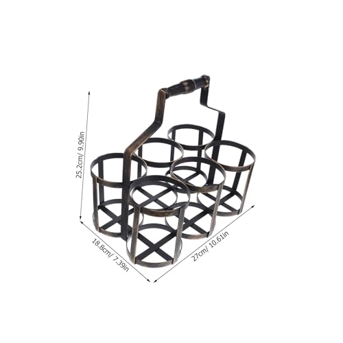 Cabilock Farmhouse Weinträgerkorb Weinkorb Für Picknick Milchflasche Weinträger Bar Weinlagerregal Weinträger Mit Griff Weinaufbewahrung Flaschenhalter Hellbraun von Cabilock