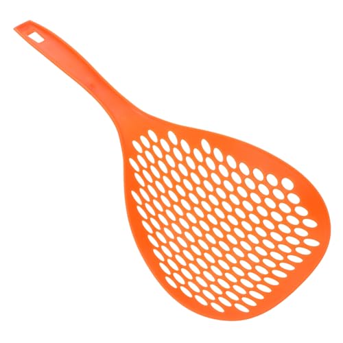 Cabilock Fettlöffel Nudelsieblöffel Spinnensieb Frittierschaufel Schaumlöffel Geschlitzt Küchensieb Schaumlöffel Zum Kochen Schaumlöffel Aus Kunststoff Plastik Orange von Cabilock