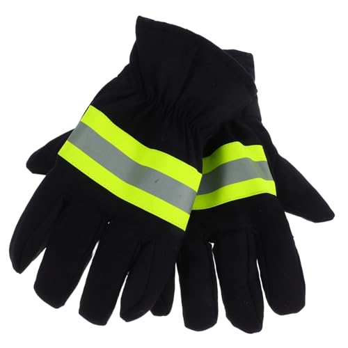 Cabilock Feuerwehrhandschuhe Hitzebeständig Isoliert Feuerfeste Rettungshandschuhe aus Baumwoll Polyester Mischung Flexible Reflektierende Schutz Handschuhe für Brandbekämpfung und von Cabilock